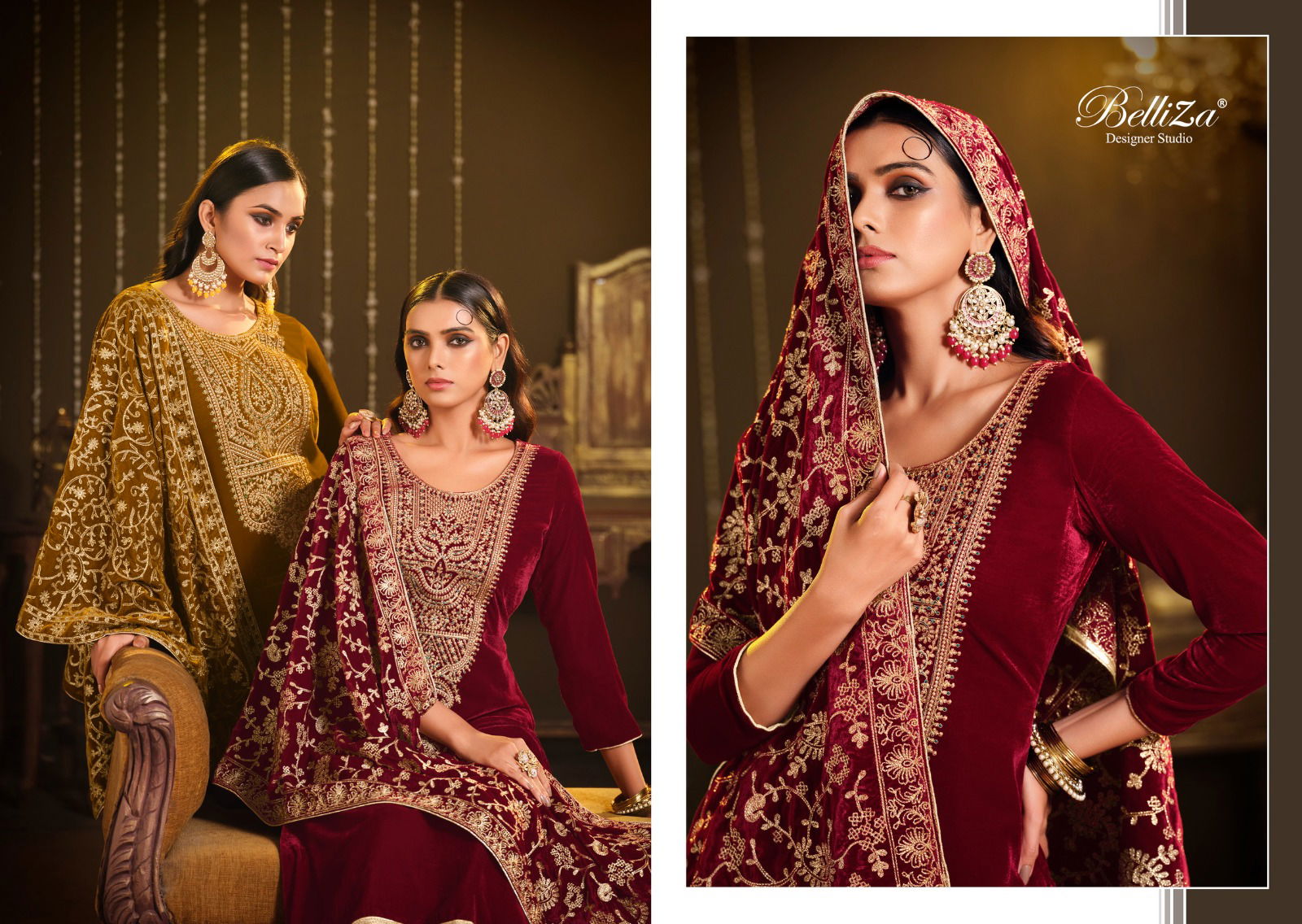 Kohinoor By Belliza Heavy Velvet Dress Material Catalog